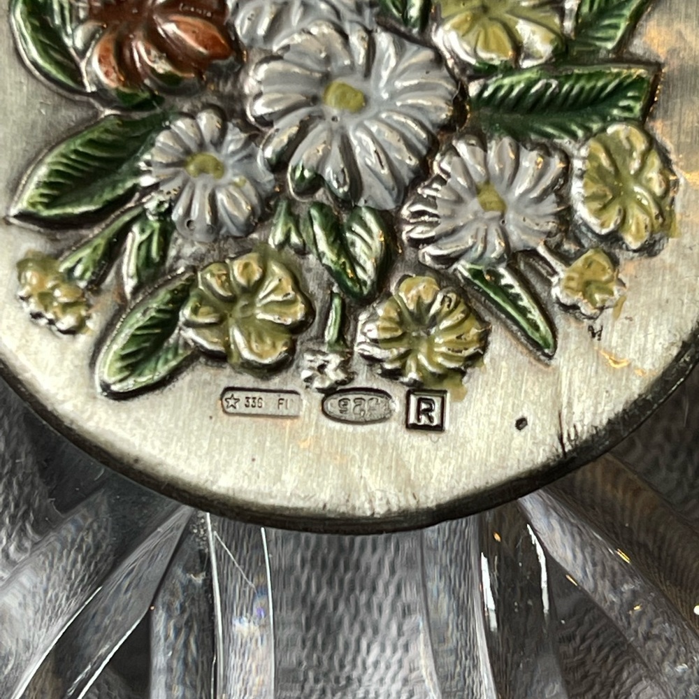 Sterling Silver & Crystal Powder Box - Picture 5 of 6